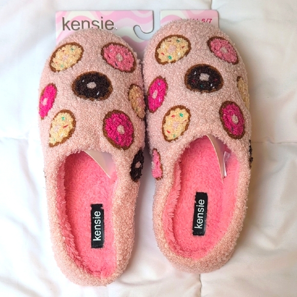 Kensie Shoes - Kenzie Women's Pink Donut Slippers, NEW Multiple Sizes